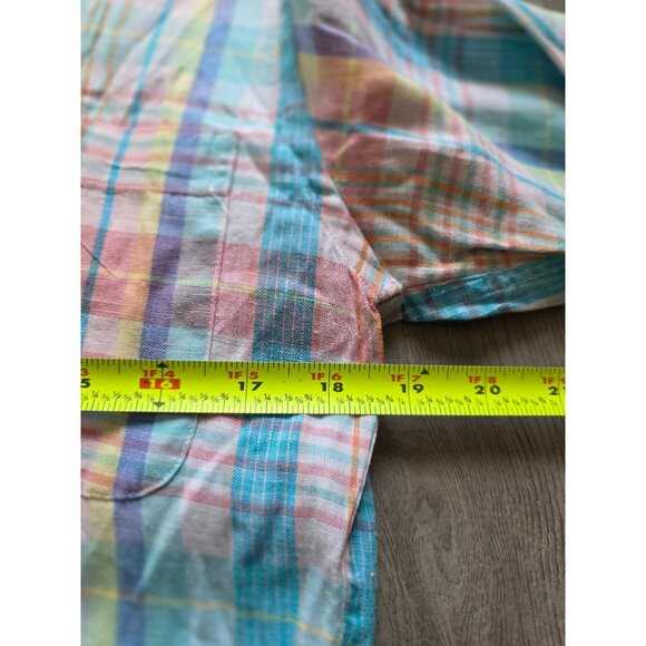 Brooks Brothers Small Pastel Plaid Irish Linen Button up Shirt Multicolor - Picture 8 of 8